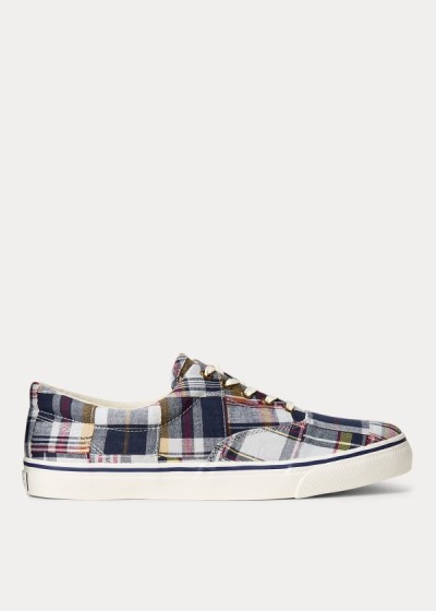 Men's Polo Ralph Lauren Cotton Madras Sneakers | 179346XKD